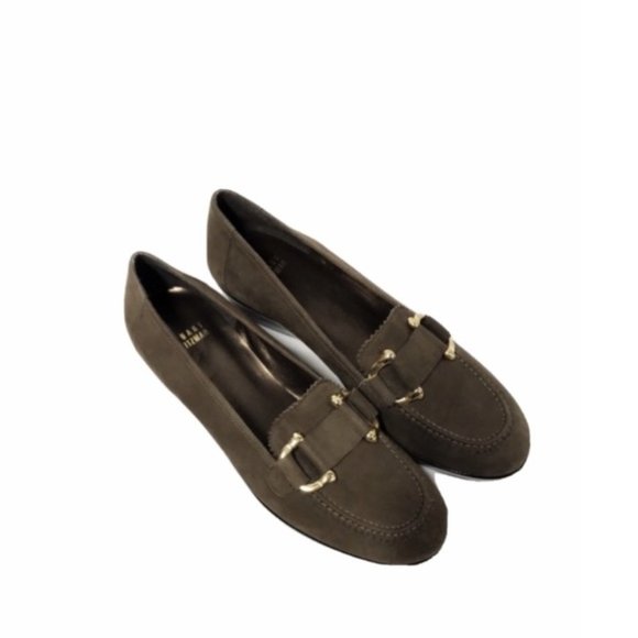 NWT STUART WEITZMAN Suede Wedge Loafers - Picture 2 of 7